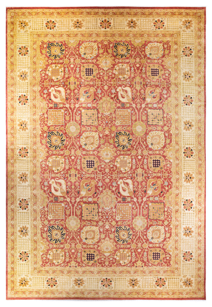 Eclectic, One-of-a-Kind Hand-Knotted Area Rug  - Orange, 12' 0" x 18' 6"