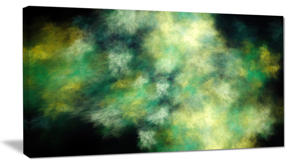 Perfect Green Starry Sky, Abstract Canvas Wall Art, 32x16