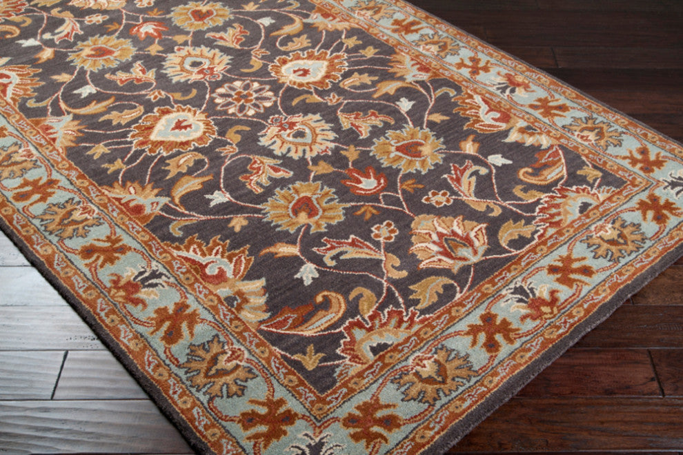 Surya Caesar CAE-1001 Traditional Area Rug, Charcoal, 4' Square