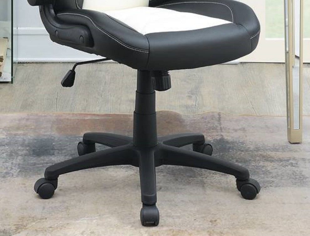 Office Chair Upholstered Comfort Chair, Gaming/Office, Black/White