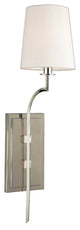 Glenford, One Light Wall Sconce, Polished Nickel Finish, Faux Silk Shade