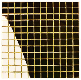 Reflections Gold Mirror 1x1 Glass Square Mosaic Tile-Self Adhesive