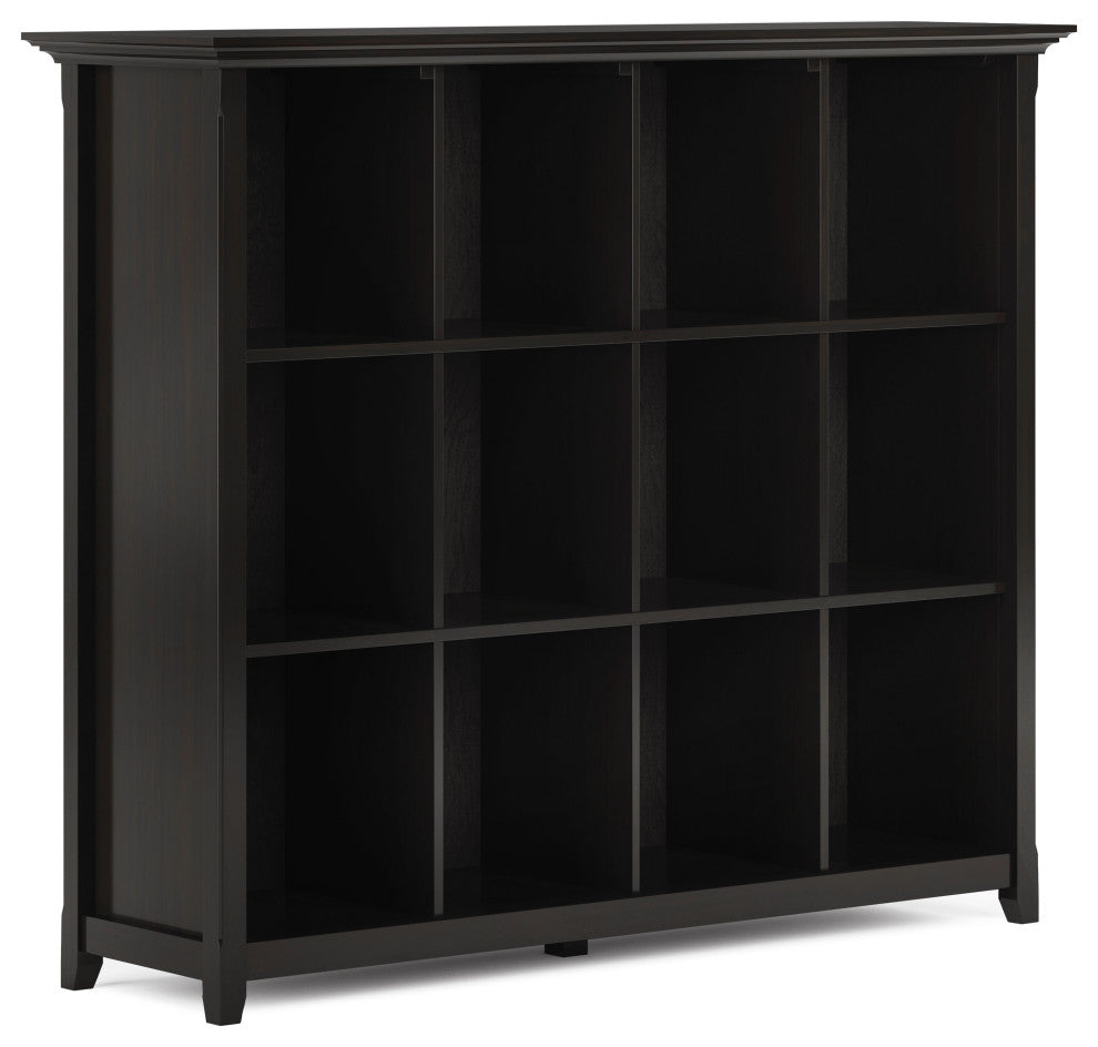Amherst Solid Wood 12 Cube Storage Bookcase, Hickory Brown
