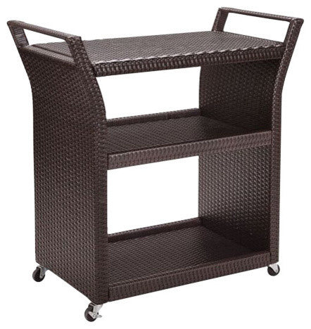 Palm Harbor Outdoor Wicker Bar Cart