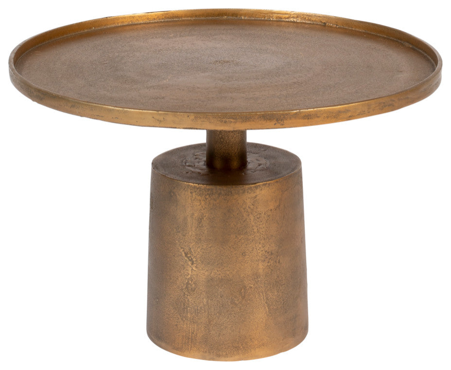 Antique Gold Pedestal Coffee Table | DF Mason