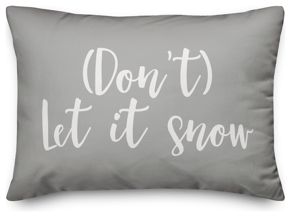 Don't Let It Snow, Gray 14x20 Lumbar Pillow