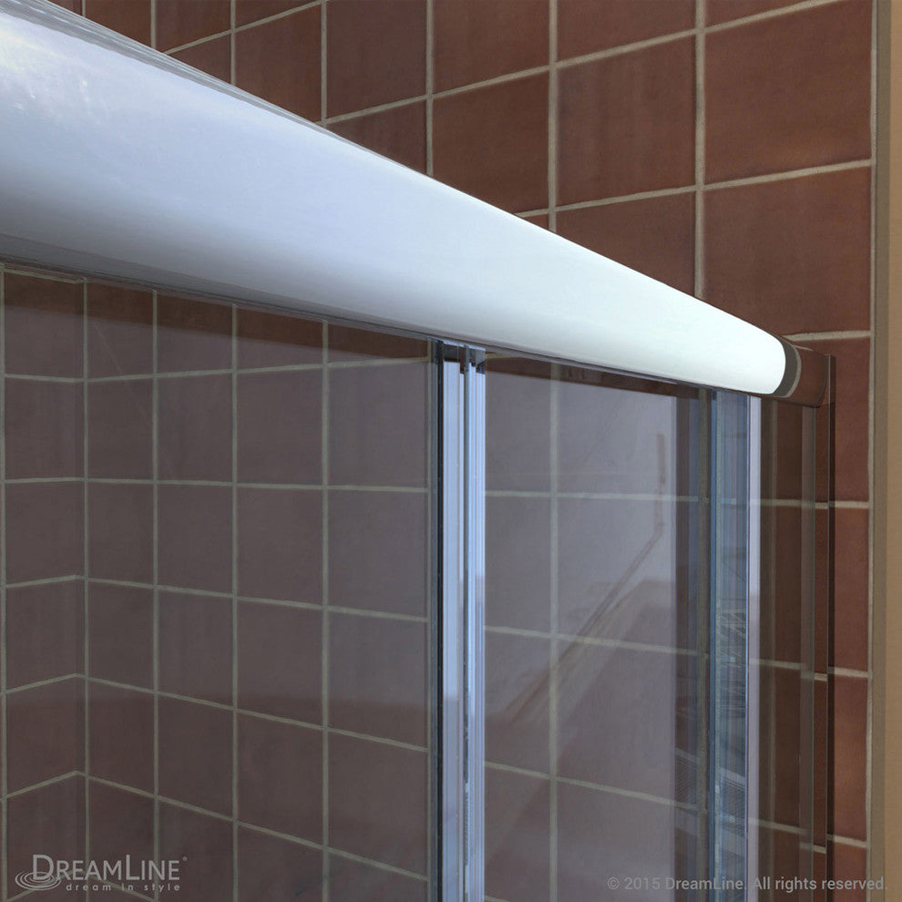 DreamLine Visions 56"-60" Frameless Sliding Tub Door, Clear Glass, Chrome
