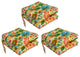 16" Patterned Outdoor Square Tufted Chair Cushions, Set of 6, Gregoire Chamomile