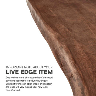 Viggo 96" Live Edge Acacia Wood Dining Table, Black Walnut