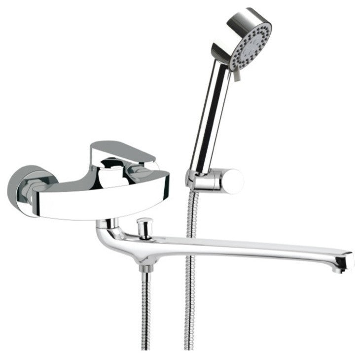 Basin and Bath Single Lever Mixer With Hand Shower and Bracket