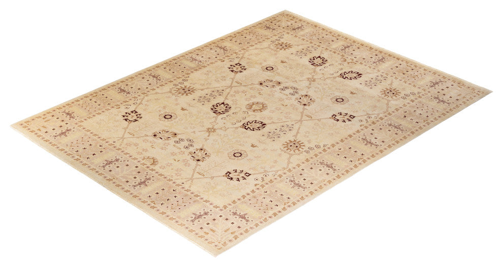 Eclectic, One-of-a-Kind Hand-Knotted Area Rug Ivory, 9' 0 x 11' 10