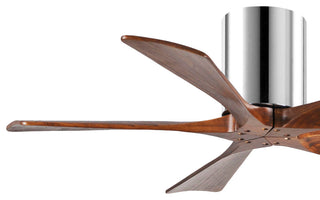 Irene-5 42" Hugger Ceiling Fan, Polished Chrome With Walnut Blades