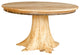 Hickory Log Round Stump-Base Pub Table, All Hickory, 48 Inch