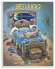 Stupell Industries Bed Hog Funny Pet Dog Cartoon Design, 10"x15", Wood Wall Art