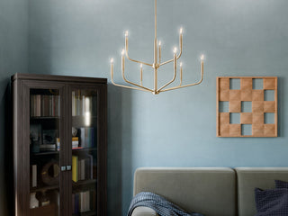 Madden Chandelier, Black, Champagne Bronze, 45"
