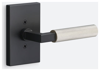 Levanto Dummy Rosette, Flat Black, Knurled Grip in Nickel