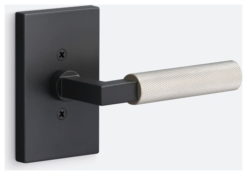 Levanto Dummy Rosette, Flat Black, Knurled Grip in Nickel