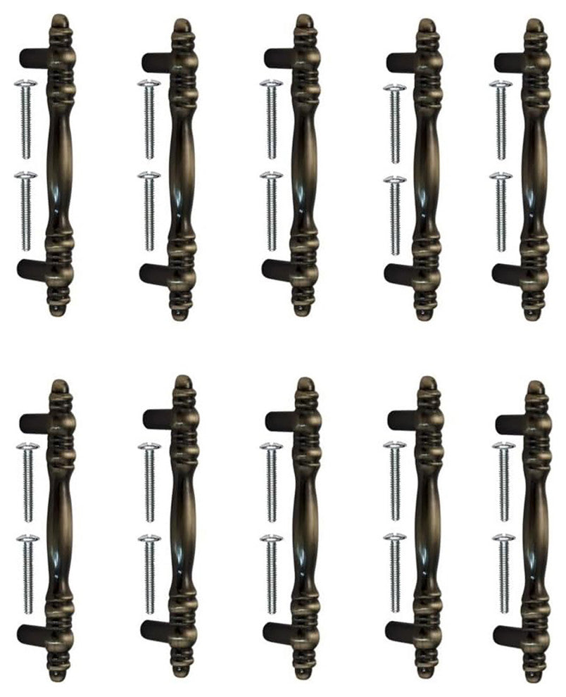 Mascot Hardware 3'' CTC Antique Brass Cabinet Drawer Pull - Pack of 10