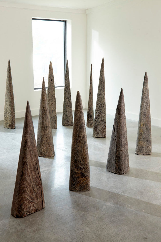 Shark Tooth Sculpture, Gray Stone, Large