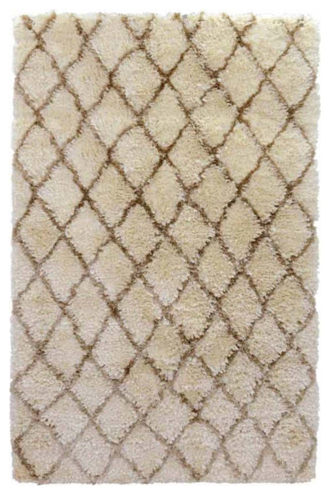 Classic Home Diamond Ritz Shag Ivory 5x8 Rug