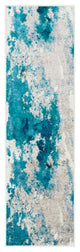 Surya Paramount PAR-1106 6'7"x9'6" Rug, Teal/Aqua/Dark Blue/Light Gray/Cream
