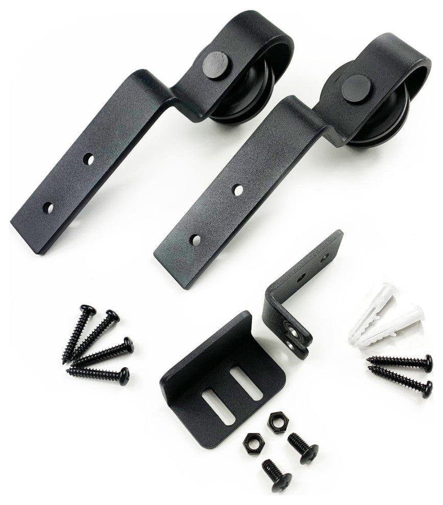 Sliding Barn Door Hardware Kit Mini Cabinet Single Track Bypass, Classic, 102"