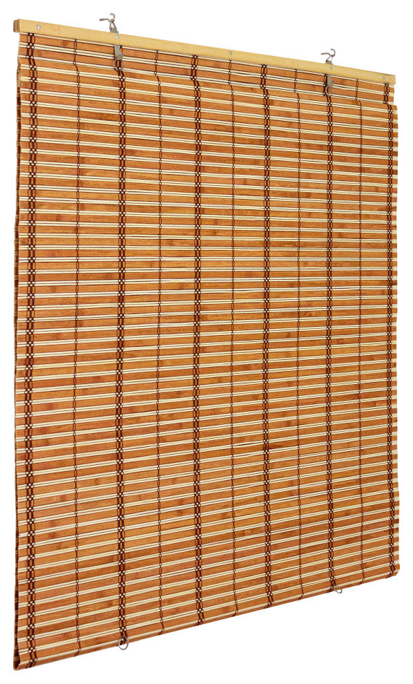 Burnt Bamboo Cordless Window Shade, Two-tone Honey, 72" W