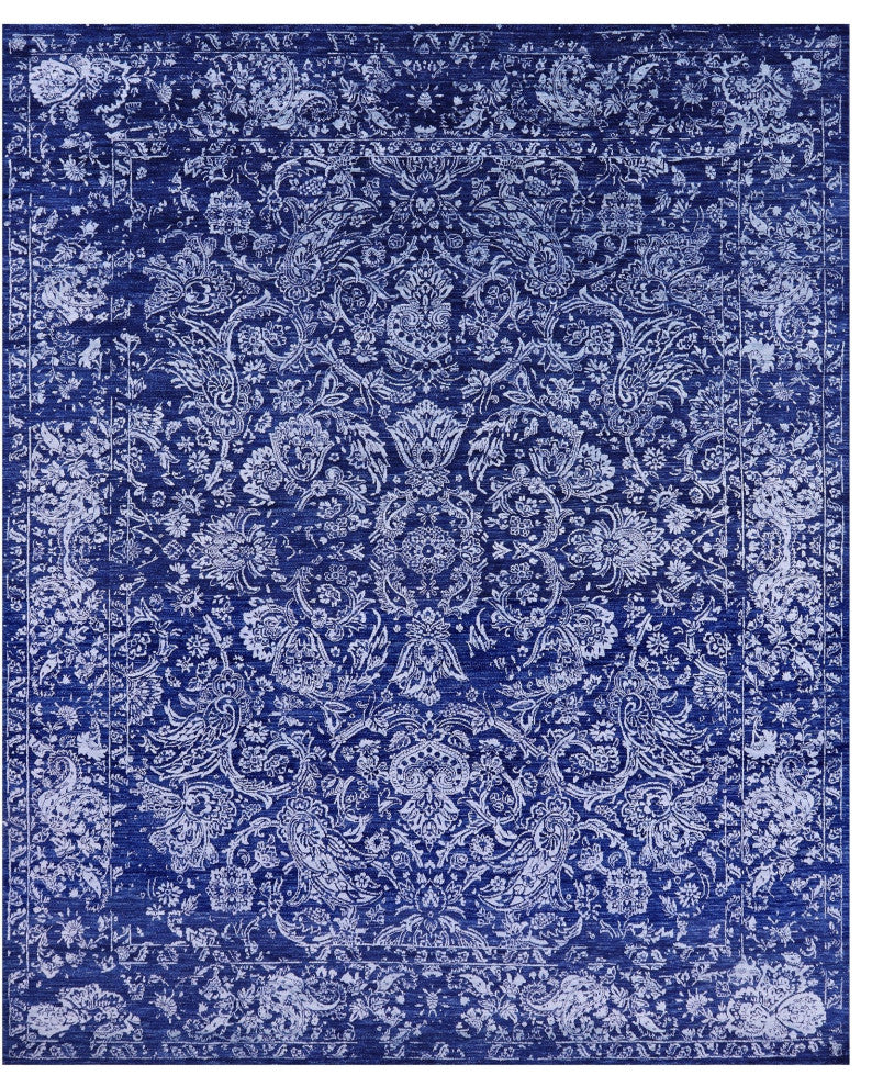 Persian Handmade Wool and Silk Rug 8' 1" X 9' 11" Q8693