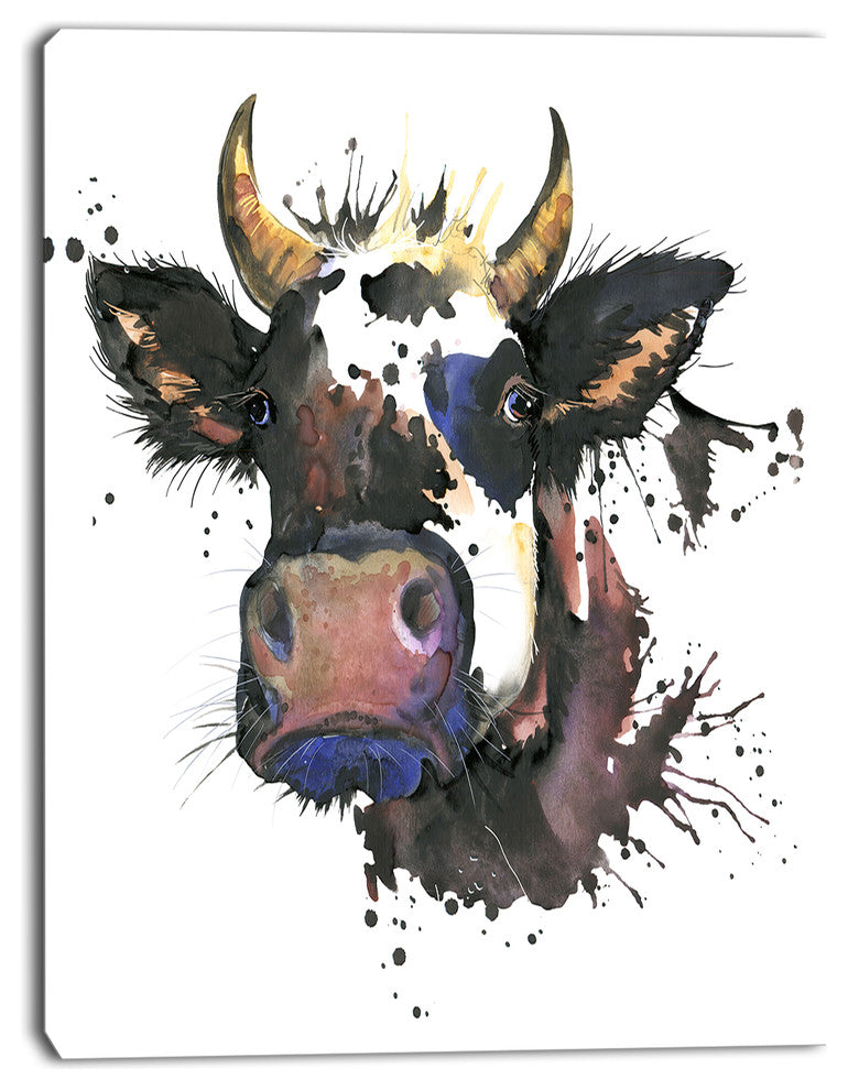 Beautiful Cat Watercolor Graphic, Animal Canvas Wall Art, 12"x20"