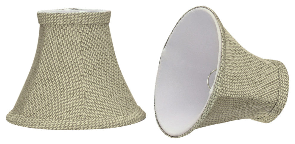 Small Bell Chandelier Clip On Lamp Shade Light Beige 3"x6"x5", Set of 2