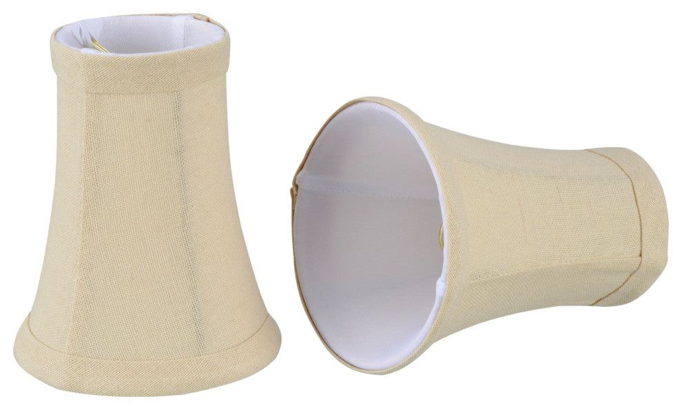 30012-2 Small Bell  Chandelier Clip On Lamp Shade Butter Creme 2 1/2"x4"x5"