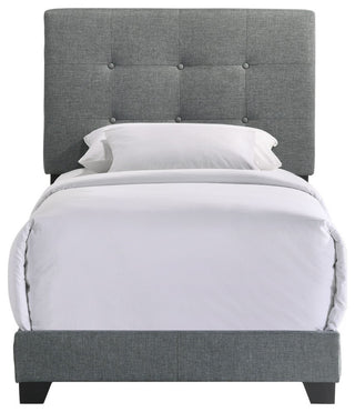 Kent Upholstered Platform Bed, Addyson Gunmetal Fabric, Twin