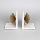 Marble and Gold Iron Burst Bookends