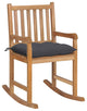 Vidaxl Rocking Chair With Anthracite Cushion Solid Teak Wood
