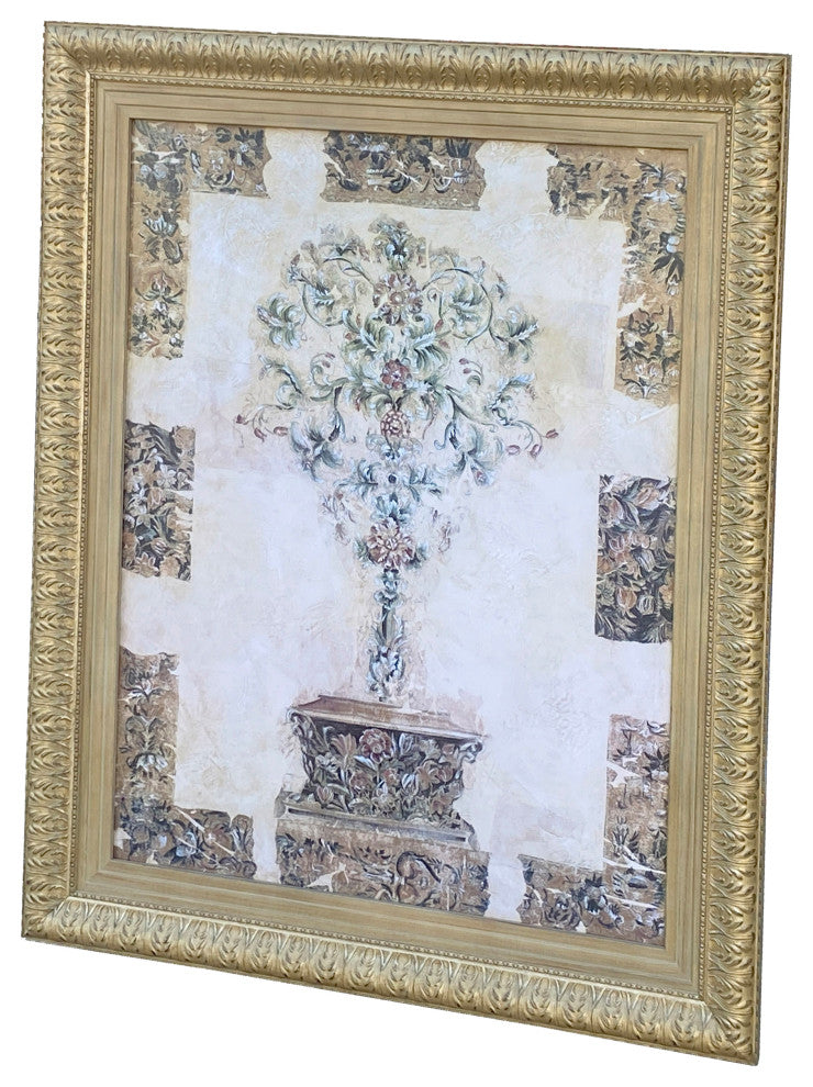Large Wood Matte Light Gold Framed Artistic Graphic Wall Art Hcs7293