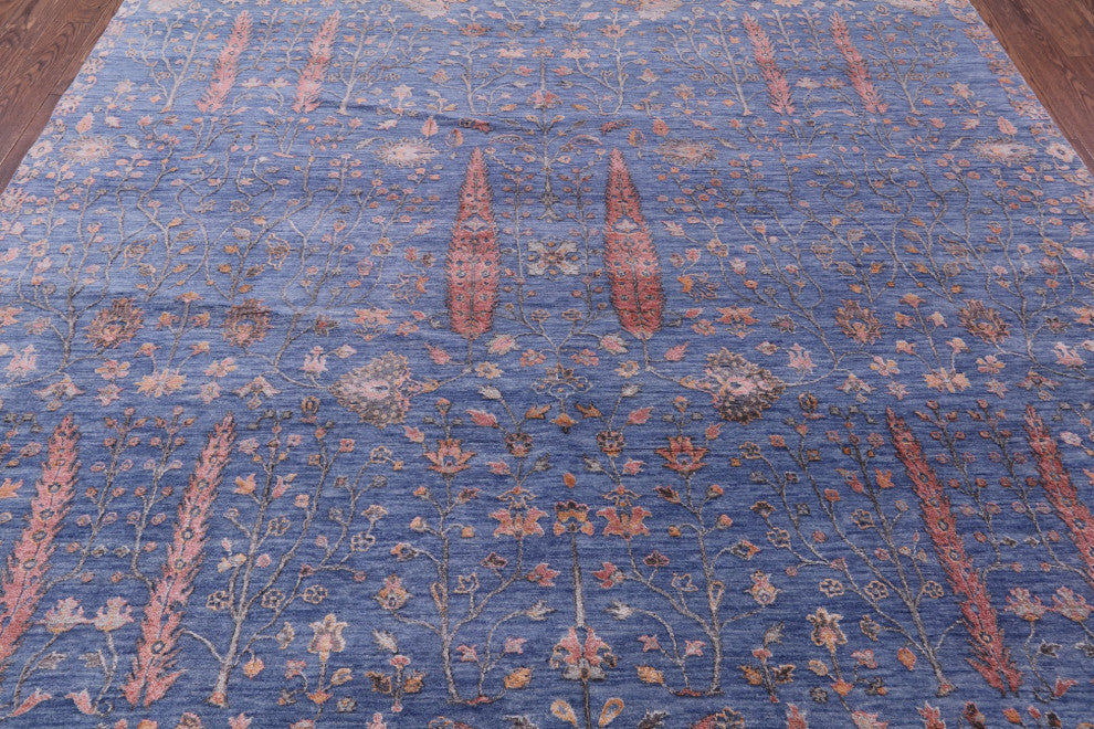 8' 11" X 11' 11" Persian Hand Knotted Ziegler Wool and Silk Rug Q6270
