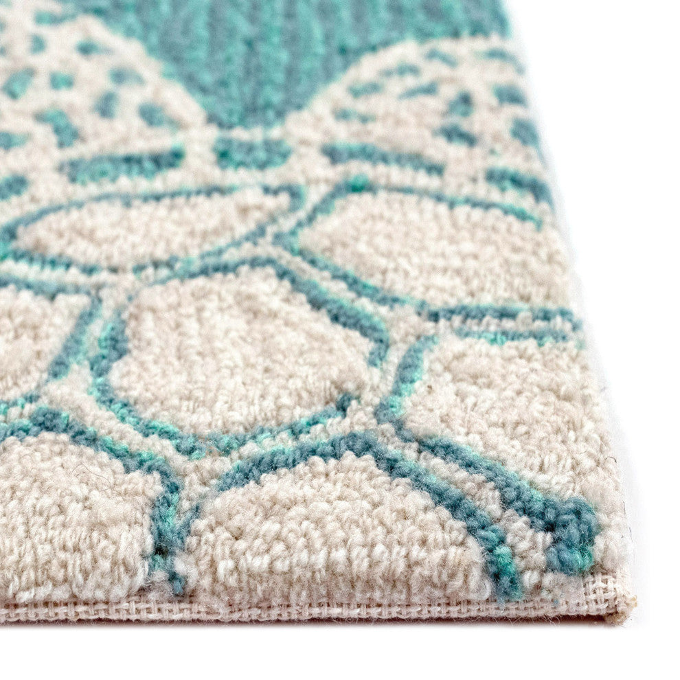 Capri Turtle Indoor/Outdoor Rug, Aqua, 2'x5'