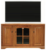 Oak Ridge Thin 55" Tall Corner Entertainment Console, Aqua Oak