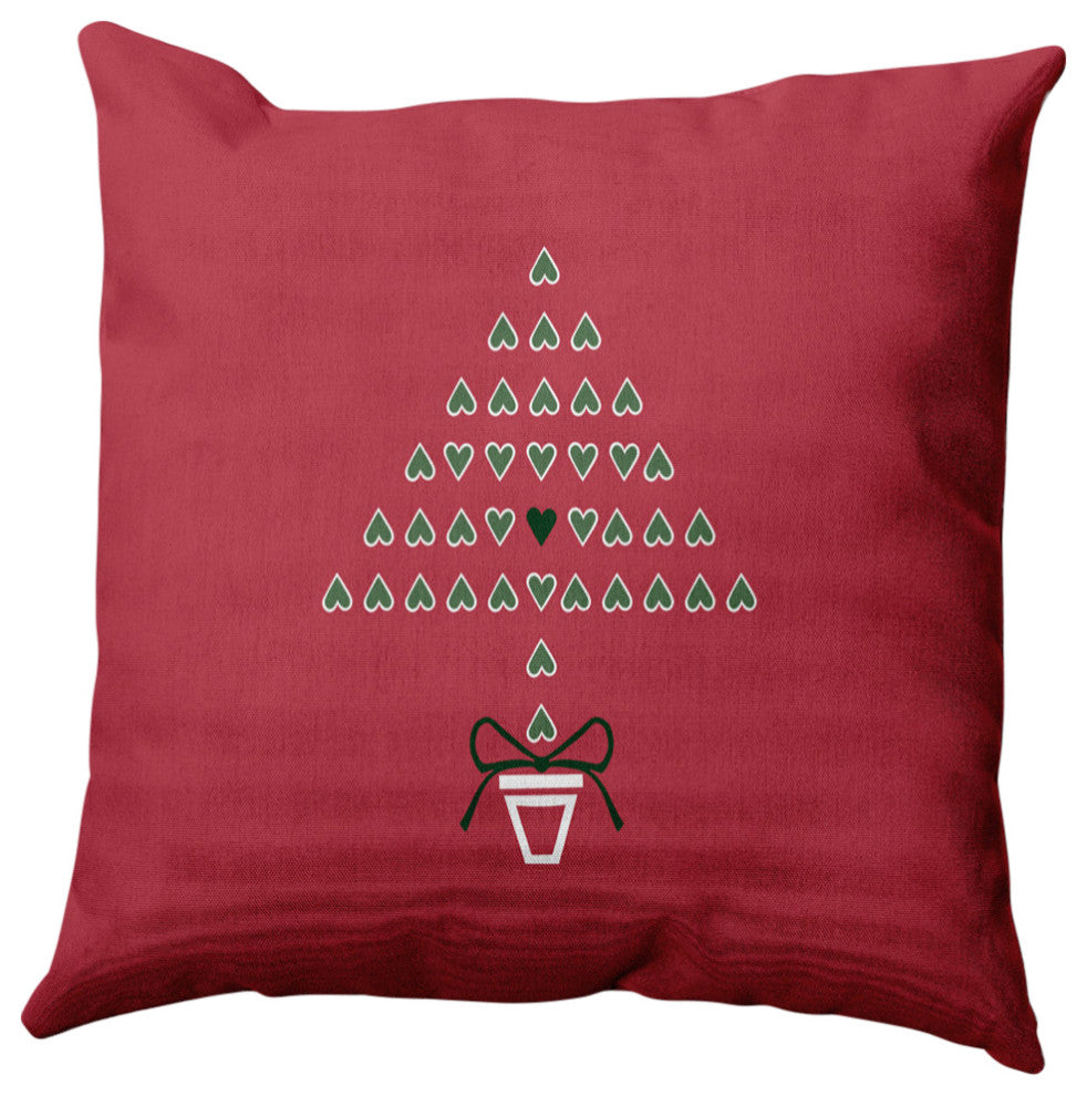 Hearty Holidays Decorative Throw Pillow, Muted Red, 16"x16"