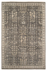 Nuit Arabe Rawe Area Rug, Gray, 9' x 12', Bordered