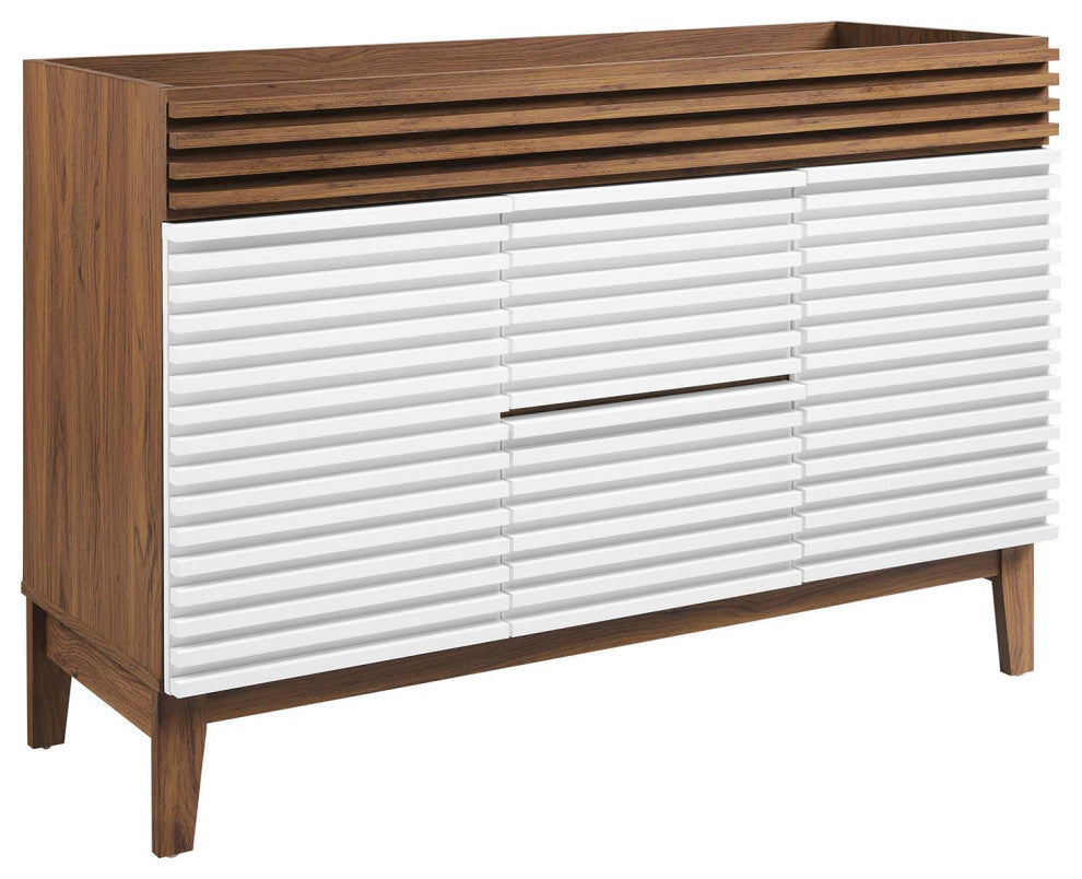 Render 48" Double Bathroom Vanity Cabinet, White Walnut