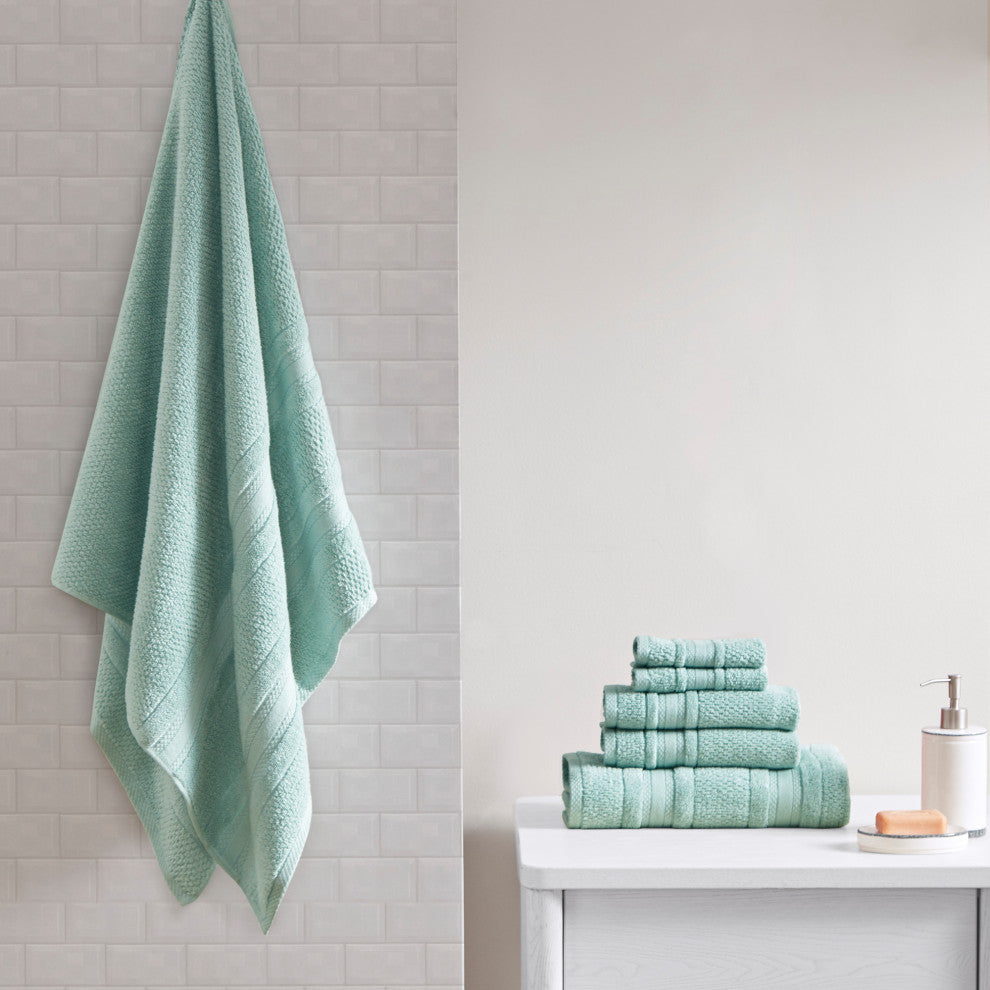Madison Park Essentials Adrien Cotton Quick Dry Bath Towel 6 Piece Set