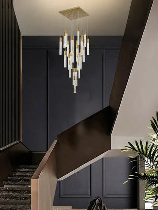 25-Light Gold Stainless Steel Chandelier With Crystals