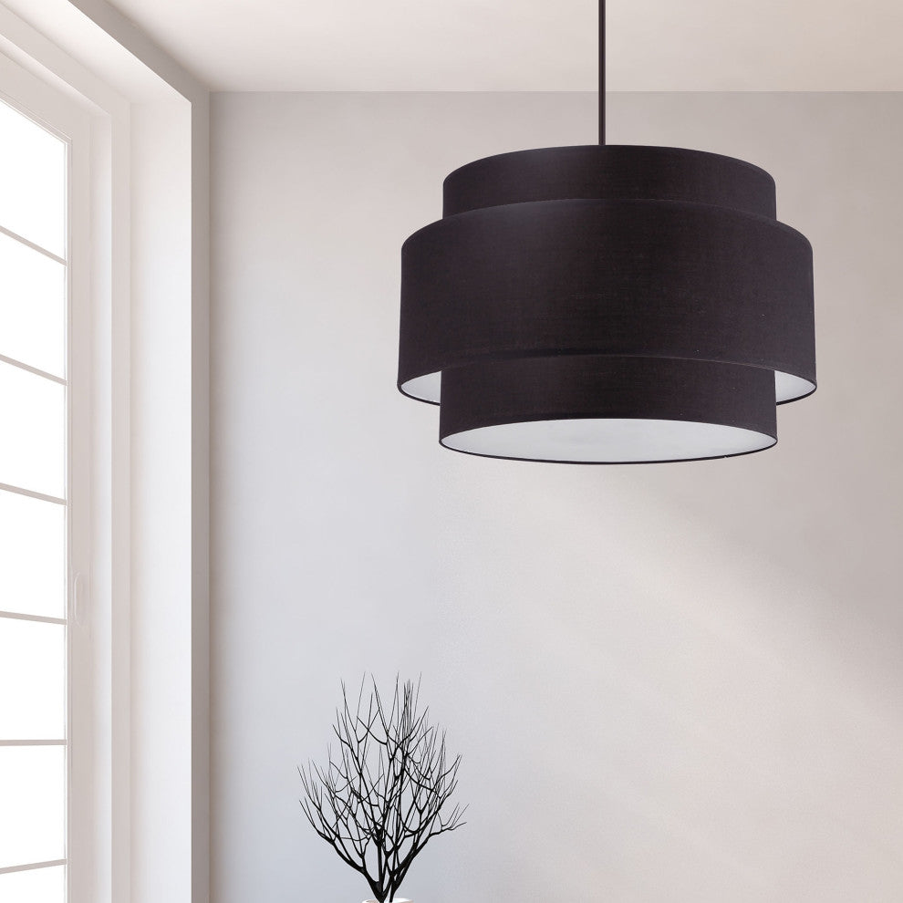 Black Contemporary Chandelier With Matte Black Metal