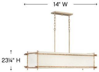 Hinkley Lighting 3676 Tress 6 Light 42"W Linear Chandelier - Iron Ore