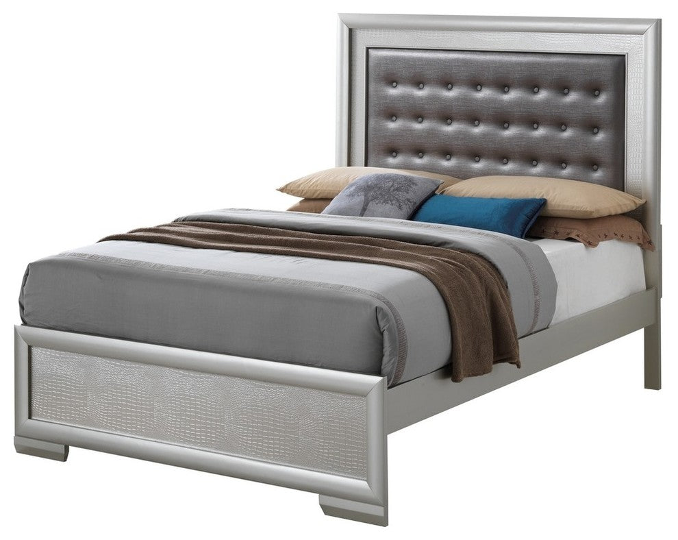 Vella Bed, Silver Champagne, Queen