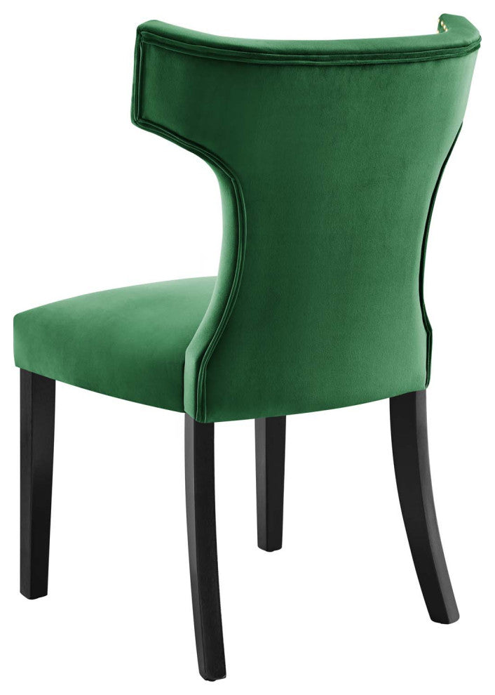 Dining Chair, Nailhead, Set of 2, Green, Velvet, Modern, Bistro Hospitality
