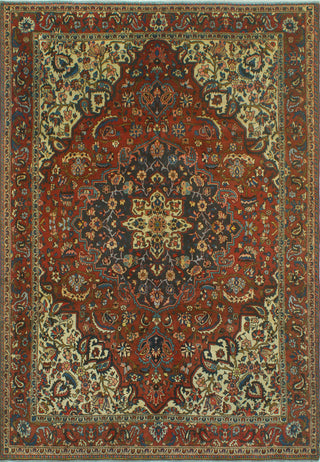 Fine Vintage Distressed Aden Burgundy/Ivory Rug, 6'8 x 9'10