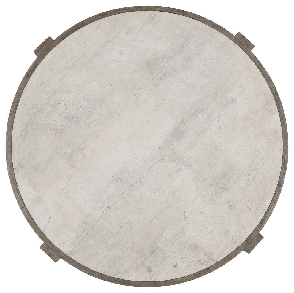 Sonoma 52" Round Reclaimed Pine Coffee Table, Distressed Gray