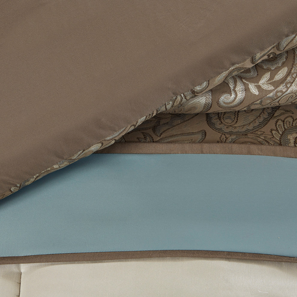 Madison Park Caroline Jacquard 7 Piece Comforter Set in Blue